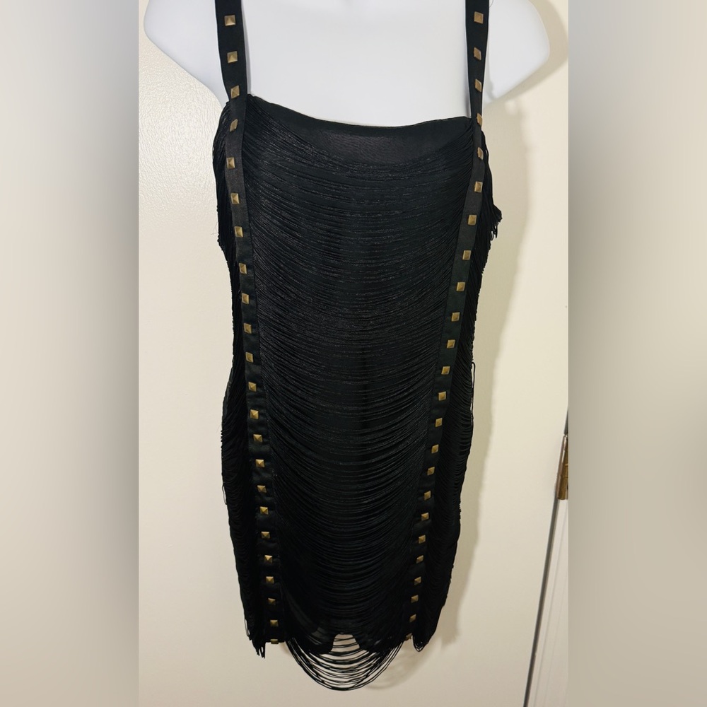 Ark & Co Elegant Fringe Black Dress
